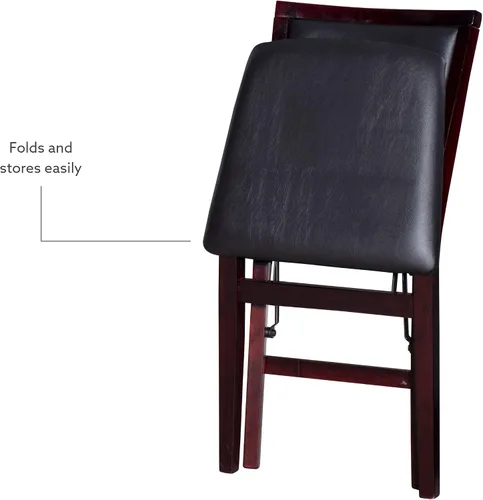 Vista 16 de Linon Minix Dark Espresso Pad - Silla plegable en un juego de dos