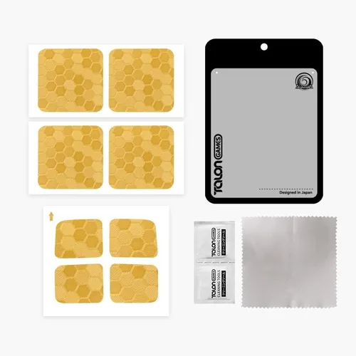 Vista 5 de Protector táctil compatible con Steam Deck Touch Trackpad (protector de trackpads + protector de 4 teclas, hexagonal de panal - dorado)
