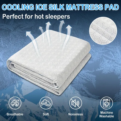 Vista 2 de Mooreeke Protector de colchón de nailon de alta calidad, 100% impermeable, naturalmente refrescante, suave, silencioso, transpirable y más suave que