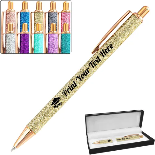 Vista 14 de Hasta 100 bolígrafos personalizados a granel con nombre, bolígrafo con purpurina personalizable, logotipo de negocios, mensaje de texto, regalo