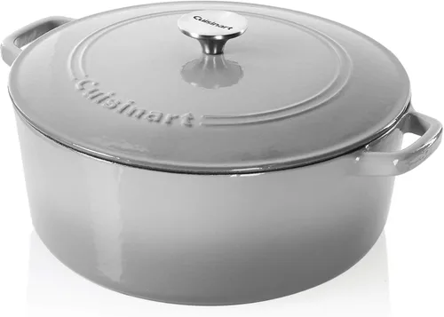 Vista 17 de Cuisinart Freidora de pollo de hierro fundido de 12 pulgadas con tapa, capacidad de 4.5 cuartos de galón, interior esmaltado de porcelana, apta