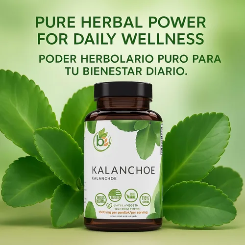 Vista 7 de Kalanchoe Pinnata Forte (Leaf of Life) 90 cápsulas (1500 mg por porción) Bryophyllum Pinnatum - 100% natural, vegano, sin OMG, suplemento dietético