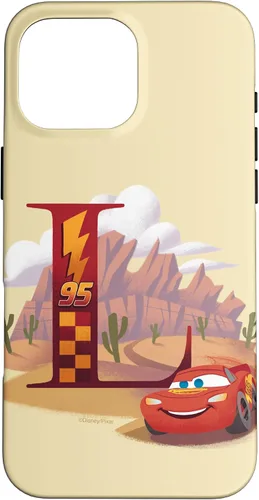 Vista 19 de Disney & Pixar - Carcasa para iPhone 17, diseño de letra L con monograma de letras L Lightning McQueen