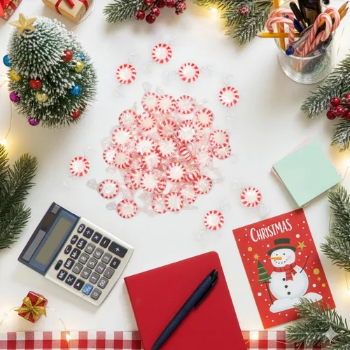 Vista 5 de Caramelos de menta Starlight a granel – 5 libras envueltos individualmente discos de menta duros de menta de Navidad para fiestas de vacaciones