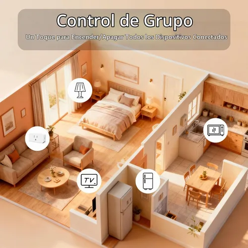 Vista 6 de Mini enchufe inteligente de monitoreo de energía, 15A, salida Wi-Fi