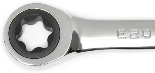 Vista 6 de GEARWRENCH Juego de llaves E-Torx de trinquete de caja doble de 4 piezas - 9224D, plata