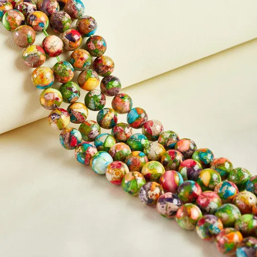 Vista 42 de 60 piezas de cuentas de turquesa africana natural de 6 mm, cuentas de gema redondas sueltas para hacer joyas