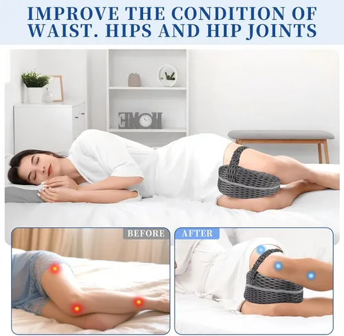 Vista 6 de Almohada de rodilla para personas que duermen de lado, almohada para aliviar el dolor de ciática, cadera y espalda con correa ajustable, almohada