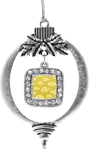 Vista 41 de Inspired Silver - Nana púrpura - Adorno de Navidad plateado - Adorno cuadrado para árbol de Navidad con circonita cúbica - Decoración colgante