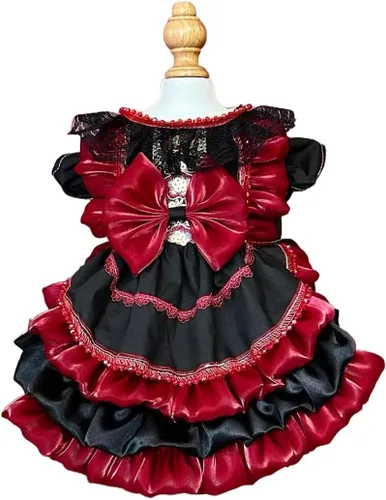 Vista 29 de Moda Vestido de Princesa de Encaje para Perro Cachorro Dulce para Perro EXTRAL Pequeño y Pequeño A-Negro XX-Pequeño