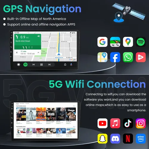 Vista 4 de 8Core Android 15 Radio estéreo para coche para Chevy Silverado GMC Sierra