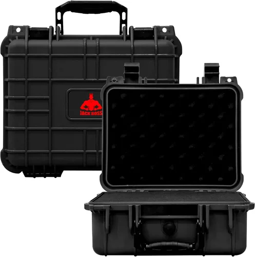 Vista 14 de Jack Boss Estuche rígido, 14 x 11.5 x 6.5 pulgadas, portátil, resistente al clima, impermeable, funda protectora para cámara con espuma Negro