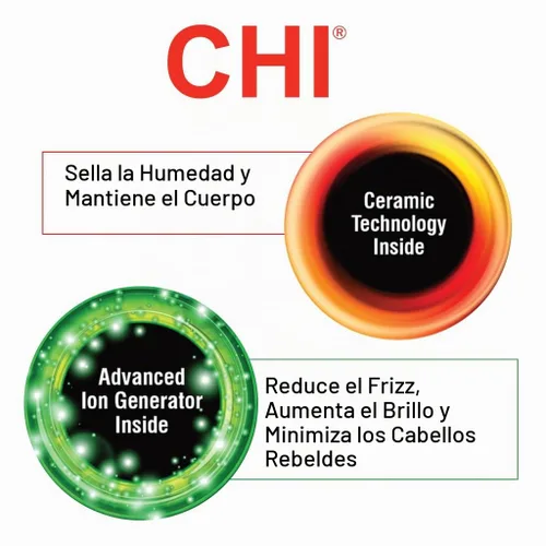 Vista 5 de CHI Cepillo redondo 3 en 1 para secado de pelo, cepillo secador de pelo para cabello liso y sin encrespamiento, 3 cabezales de cepillo