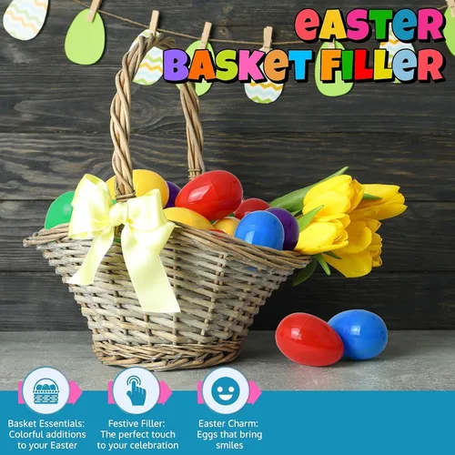 Vista 5 de UpBrands Caja a granel de 720 huevos de Pascua prellenados con pulseras de cremallera de juguete para ansiedad, suministros de caza de huevos