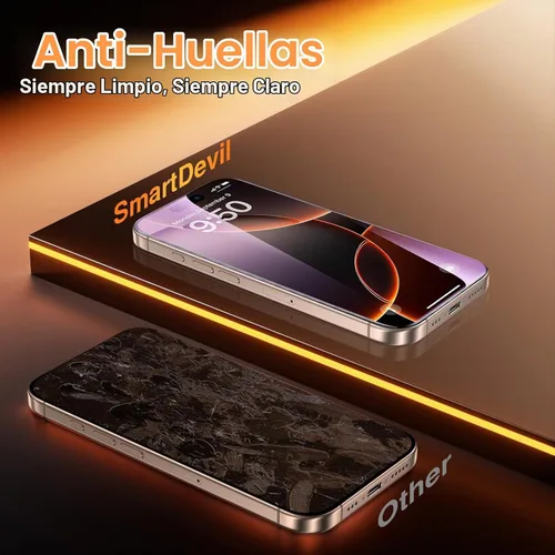 Vista 7 de SMARTDEVIL Paquete de 2 protectores de pantalla para iPhone 16 Pro, antiluz
