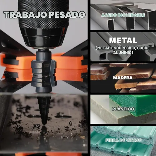 Vista 6 de M2 HSS - Broca escalonada Unibit, 1/4"-1-1/8", metal y madera de plástico