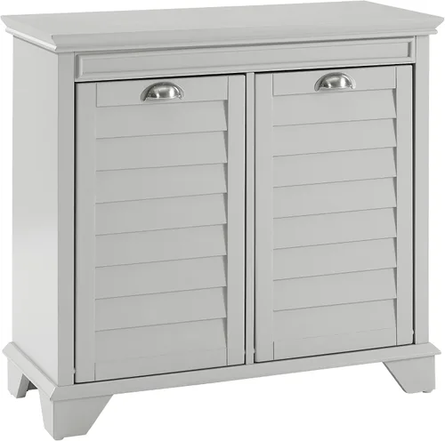 Vista 9 de Crosley Furniture Lydia - Cesta para ropa sucia con bolsas de clasificación de lino, almacenamiento y organización en el baño, color espresso