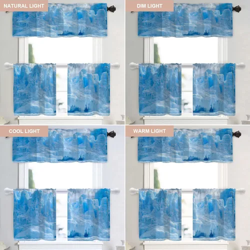 Vista 171 de Shrahala Orange Autumn Autumn Blackout Curtain Tiers, Fall Kitchen Valance Light Blocking Tier Drapes with Rod Pocket, 2 Pack 26 X 24 in