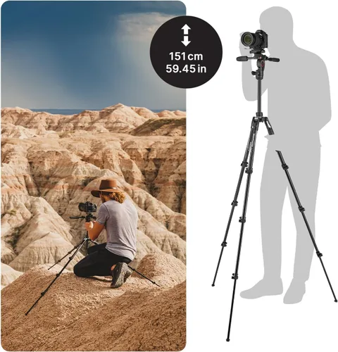 Vista 3 de Manfrotto Befree - Kit de trípode avanzado de 3 vías, trípode y cabezal