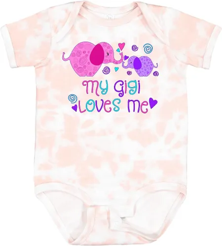 Vista 20 de inktastic My Gigi Loves Me - Body lindo de elefantes para bebé 0020 Blanco