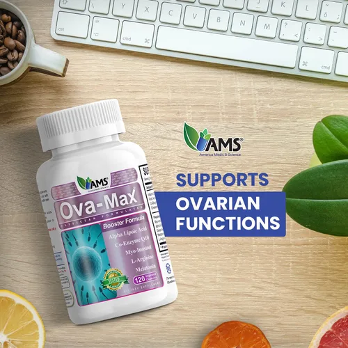 Vista 3 de America Medic & Science Vitaminas prenatales OVA-Max para mujeres (120 cápsulas) aumentan la fertilidad y la ovulación Ayuda para el embarazo
