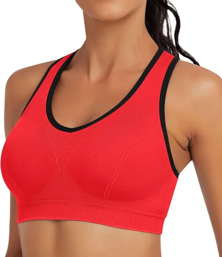 Vista 4 de MIRITY - Brasier deportivo de alto impacto con espalda cruzada para mujer