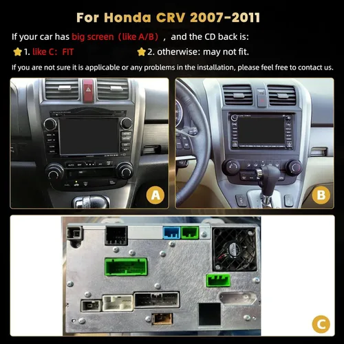 Vista 3 de Estéreo de coche 1+32G para 2007-2011 Honda CRV Radio con HiFi Apple Carplay Android Auto, pantalla táctil de 9 pulgadas con espejo Link Bluetooth