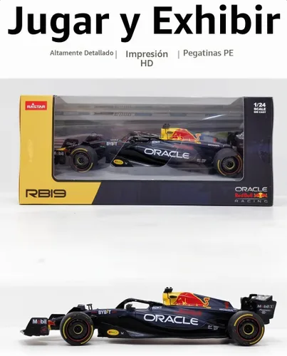 Vista 4 de RASTAR 1/24 - Modelo de automóvil fundido a presión con licencia oficial para RedBull F1, azul oscuro