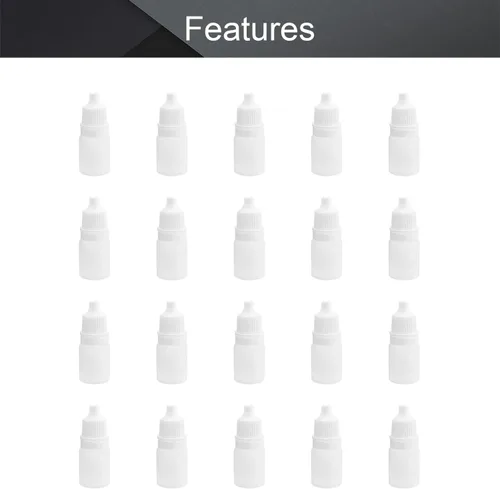 Vista 4 de Othmro 30 botellas de plástico de polietileno de 0.2 onzas, botellas de gotero de ojos de laboratorio, botellas de gota de líquido exprimible