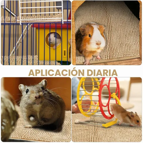 Vista 4 de Amylove 4 piezas de forro para jaula de conejillo de indias, ropa de cama para conejillo de indias, alfombrilla para puerta de perro para patas