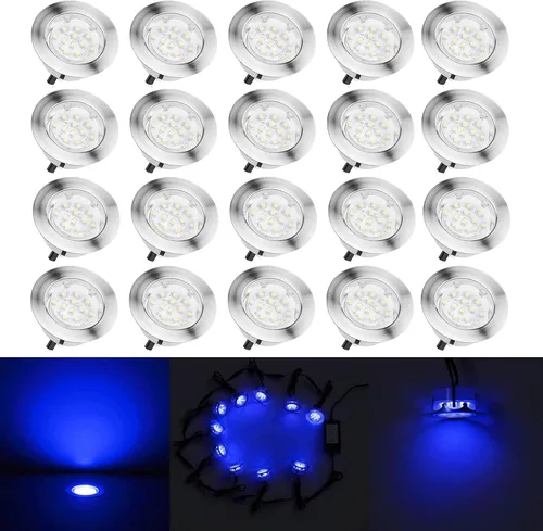Vista 10 de B108 Luces LED de cubierta para jardín patio escaleras (RGB, 6 piezas)