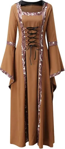 Vista 7 de Vestido de Halloween para mujer, disfraz de bruja vintage de lujo con capucha 2022