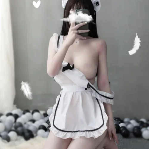 Vista 5 de LureZone Lencería sexy francesa para mujer, vestido de muñeca sexy para juegos de rol
