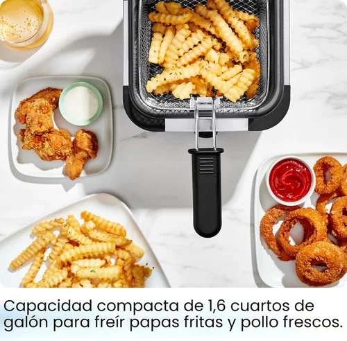 Vista 3 de Chefman Fry Guy, La cesta para freír más compacta y conveniente para preparar comida reconfortante al estilo restaurante con una capacidad de 1.6