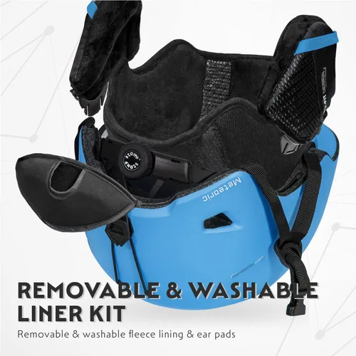 Vista 5 de STOMP Casco deportivo de esquí y snowboard para hombres y mujeres con forro extraíble y lavable y almohadillas para los oídos, certificado CE y ASTM