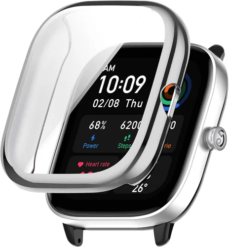 Vista 11 de Fundas protectoras de pantalla compatibles con Amazfit GTS 4 Mini, cubierta protectora duradera de TPU de cobertura completa, accesorios para Negro
