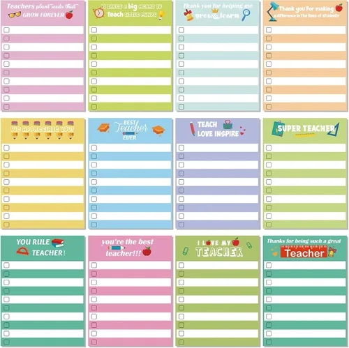 Vista 9 de Pajean 12 blocs de notas para profesores forrados para regalos de regreso a