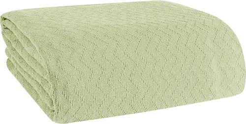 Vista 16 de BELIZZI Home - Manta de cama 100 % algodón, transpirable, térmica tamaño individual, suave manta térmica de cheurón de 60 x 90 pulgadas, manta
