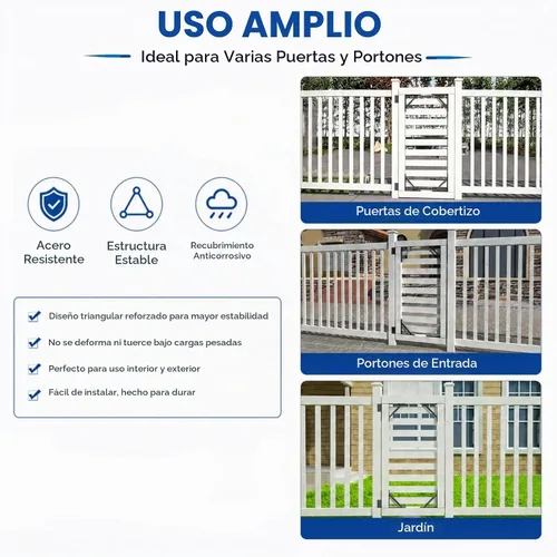 Vista 3 de JUBEST Soporte de Esquina con Refuerzo de Servicio Pesado para Puerta, Kit Anti-Combadura para Puerta, Herrajes Ajustables para Puerta para Cerca