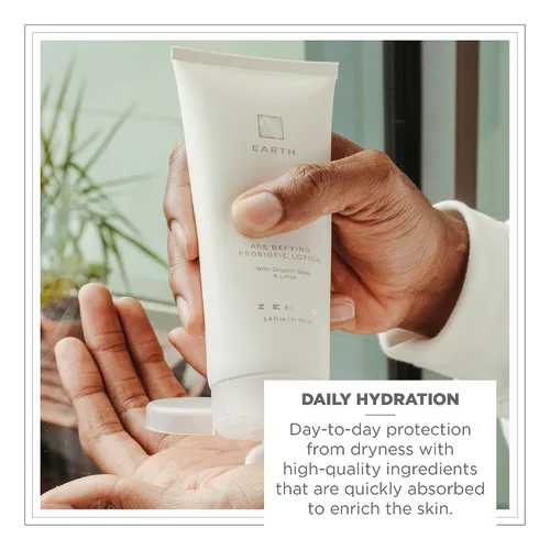 Vista 5 de ZENTS Set de gel de baño, loción y aceite de cachemira que desafía la edad (fragancia de tierra) Trío hidratante y nutritivo para piel seca