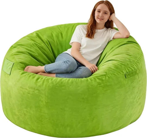 Vista 67 de Silla de Puf de 2 pies, Sillas de Puf Cómodas con Relleno de Espuma Viscoelástica, Sofá de Puf Esponjoso con Cubierta de Terciopelo Holandés, Sillas