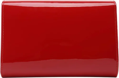 Vista 4 de CHARMING TAILOR Bolso de noche elegante clásico con solapa de charol, bolso de vestir elegante Rojo
