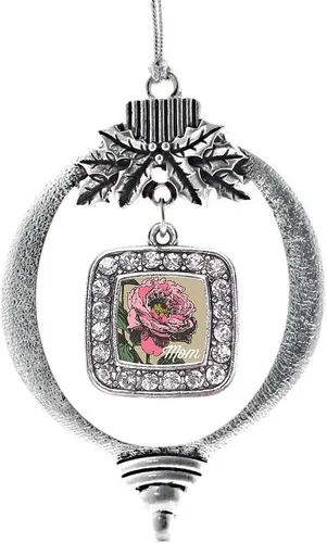 Vista 247 de Inspired Silver - Bon Voyage Cruise Ship Charm Ornamento – Adornos navideños cuadrados de plata con joyas de circonita cúbica