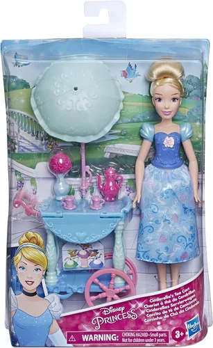 Vista 2 de Disney Princess Muñeca de moda Cenicienta con accesorio para carrito de té