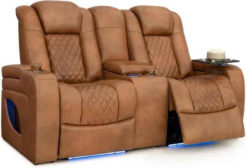Vista 9 de Seatcraft Anthem LT - Sofá de cine en casa con mesa plegable Marrón