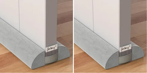 Vista 9 de fowong Tope de Corrientes de Aire para la Parte Inferior de la Puerta de 30" Ajustable, Bloqueador de Ruido que Reduce el Aire Frío, Sello de 2-Gris