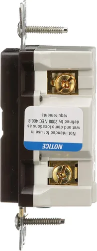 Vista 3 de Eaton GFCI - Receptáculo dúplex resistente a manipulaciones de 15 A -125 V con placa de pared de tamaño estándar, color marrón