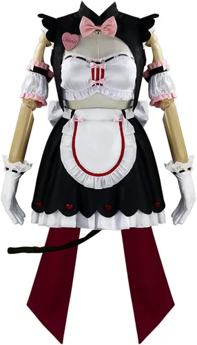 Vista 5 de Hieeimu NekoparA - Uniforme de sirvienta para cosplay, disfraz de vainilla de Chocola para fiesta de Halloween