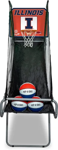 Vista 19 de Pop-A-Shot - Tailgate Game with NCAA Graphics l Arcade Basketball Inside, Out, and On The Go Infrared Sensor Scoring 3 Balls Foldable