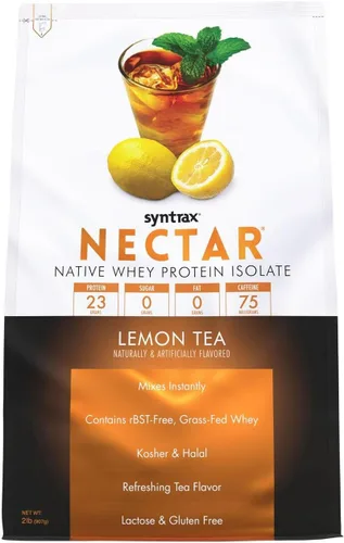 Vista 5 de Syntrax Nutrition Nectar, polvo aislado de proteína de suero 100%, sabor refrescante de frutas, enfriador caribeño, 2 libras